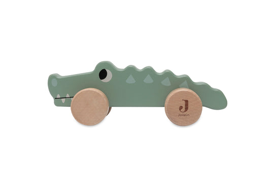 Jouet en bois à roulettes l Crocodile