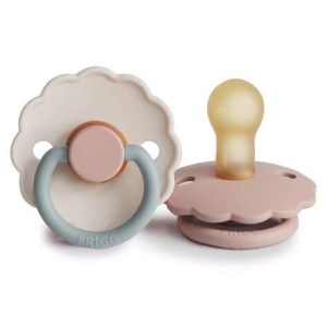 Lot de 2 tétines Frigg en Latex Daisy Pack l Blush-Cotton candy