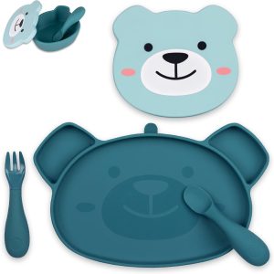 Coffret repas en silicone l Ourson bleu