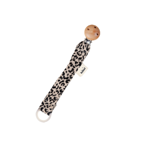 Attache tétines Bebel léopard l Marron