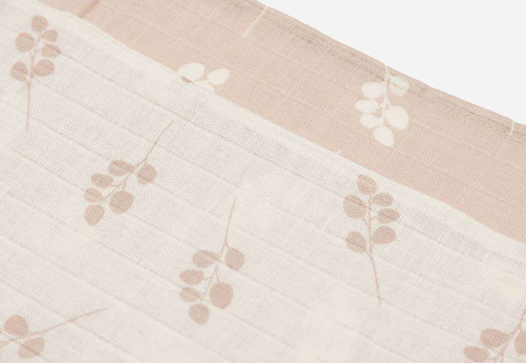 Langes gaze de coton | 115cm | Twig Wild Rose – Image 4