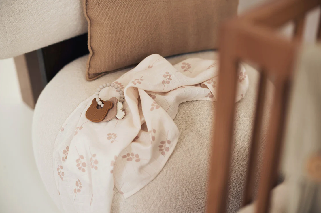 Langes gaze de coton | 115cm | Twig Wild Rose – Image 2