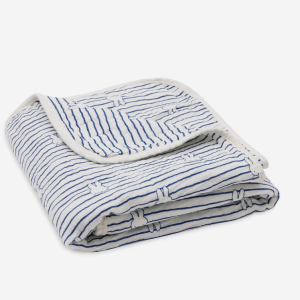 Couverture gaze de coton | Miffy Stripe Navy
