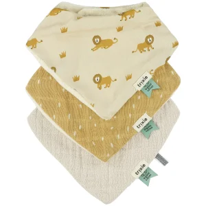 Bavoir/Bandana en coton biologique TRIXIE Lively Lion (set de 3 pièces)