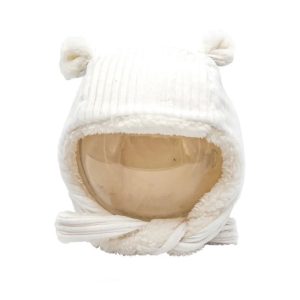 Bonnet Velour oreilles l Blanc