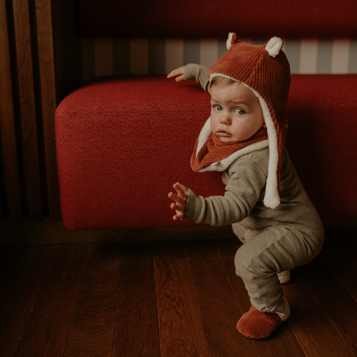 Bonnet Velours Oreilles l Paprika – Image 3