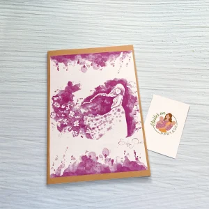 Carnet de notes avec illustration grossesse – rose