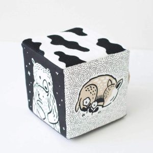 Cube sensoriel contrasté l Bébés Animaux