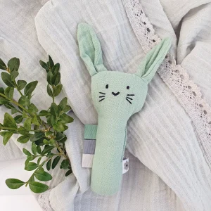 Hochet en coton bio SUMMERVILLE ORGANIC Lapin Vert