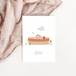 Carte couffin Naissance l Rose