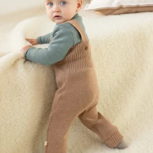 Salopette bébé DISANA en tricot de laine mérinos bio