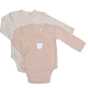 Lot de 2 bodies Taille 1 Mois l Ourson Biscuit