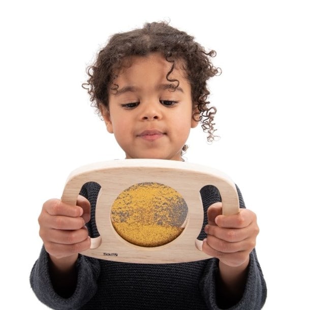 Panneau sensoriel portatif – paillettes doré – Image 4