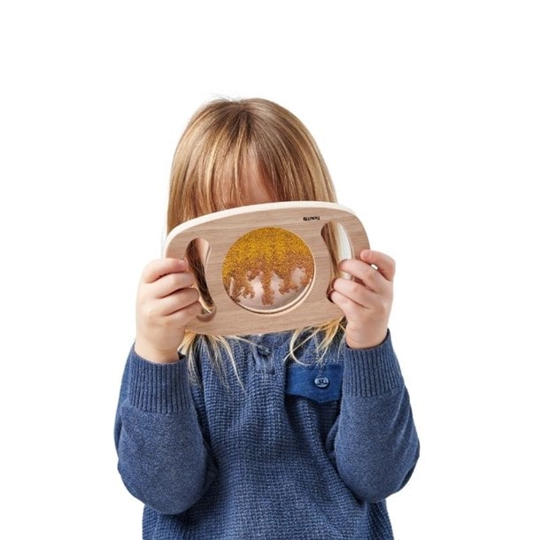 Panneau sensoriel portatif – paillettes doré – Image 2