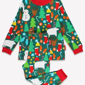 Pyjama Noël enfant en coton bio TOBY TIGER Ours de Noël