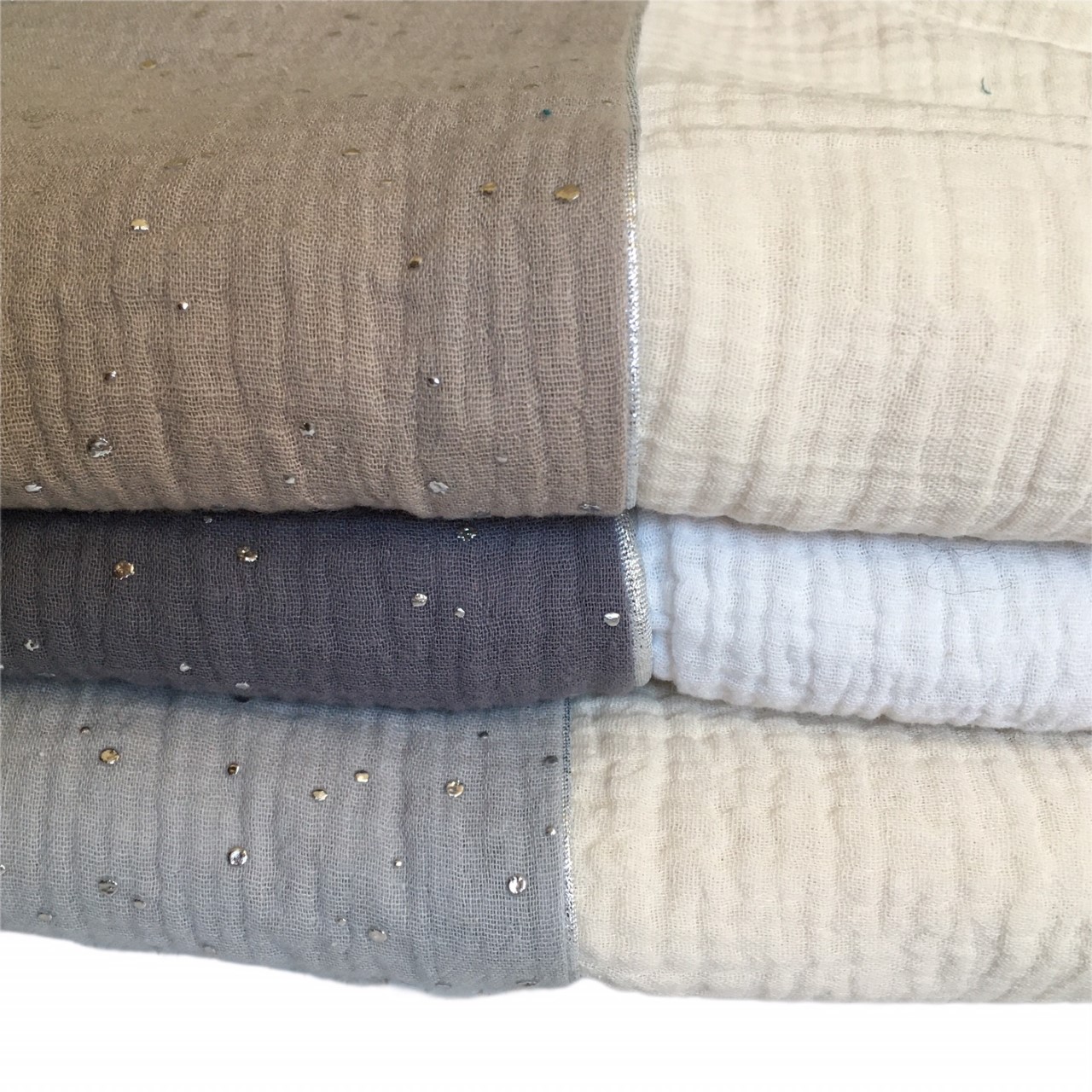 Couverture gaze de coton – Gris clair argenté – Image 4