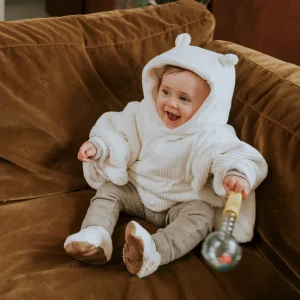 Poncho bébé Velours créme