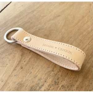Porte Clefs « Mamie Chérie » Cuir Naturel