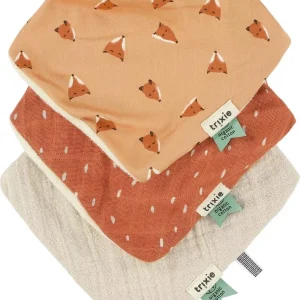 Bavoir/bandana en coton biologique TRIXIE Fierce Fox (set de 3 pièces)