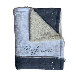 Couverture gaze de coton – Gris foncé argenté