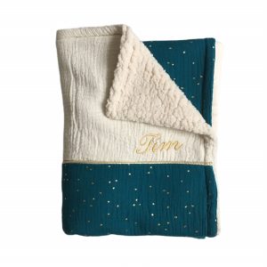 Couverture gaze de coton – Bleu canard